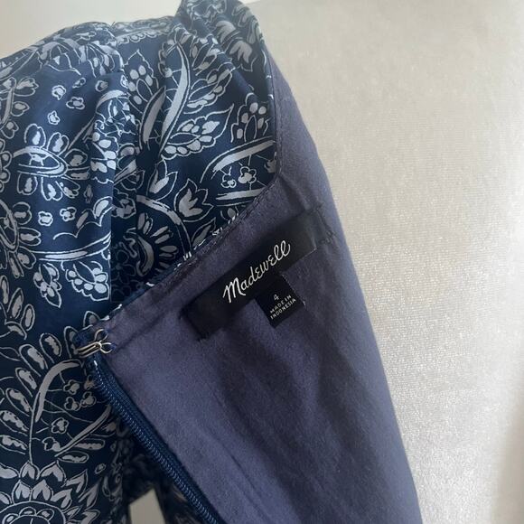 Madewell Poplin Puff-Sleeve Tiered Babydoll Dress in Paisley Garden Size 4 - Picture 7 of 7